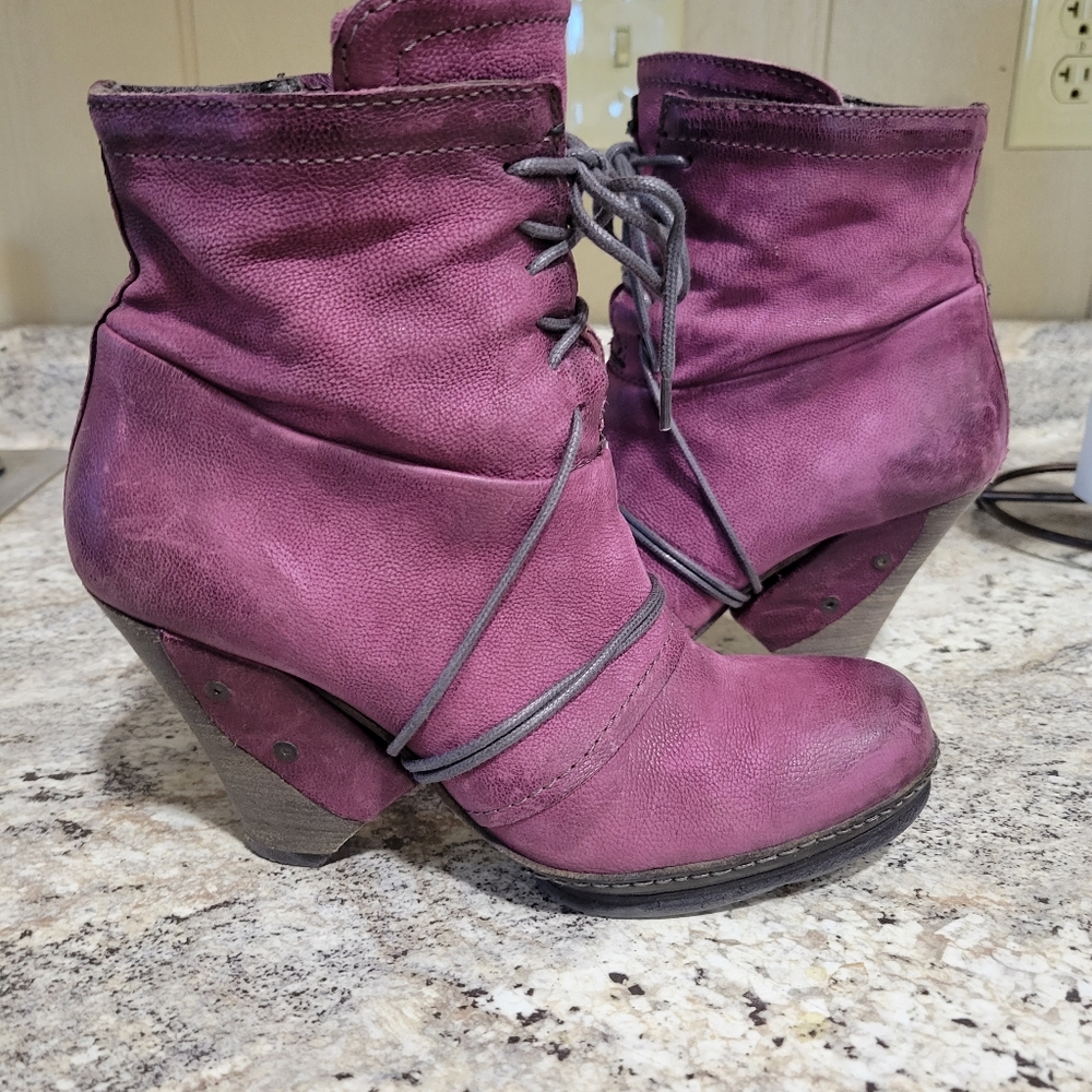 EUC Vintage A.S.98 AIRSTEP Women's PLUM Retro Ankle Boots 38 - Picture 4 of 10